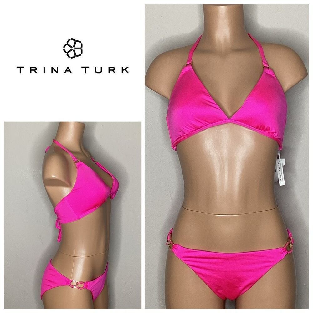 New. Trina Turk pink bikini set. Size 12. Retails $179